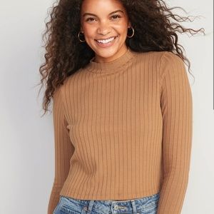 2 Ribbed Mock Neck Tops